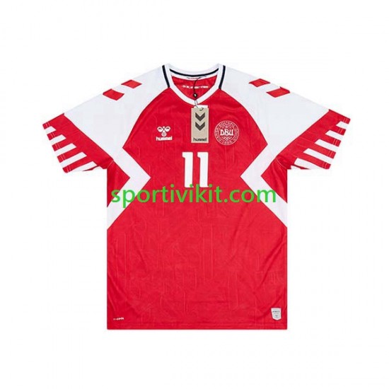 Danimarca Rasmus Hojlund 11 Uomo Maglia Prima 2023-2024 Manica Corta