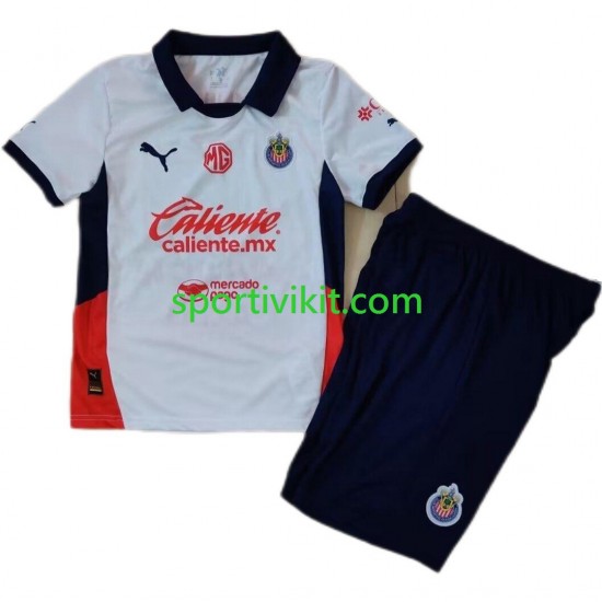 Completo da calcio Bambini Deportivo Guadalajara Maglia Seconda 2024-2025 Manica Corta Completo da calcio Bambini Deportivo Guadalajara Maglia Seconda 2024-2025 Manica Corta
