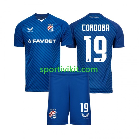 Completo da calcio Bambini Dinamo Zagreb Juan Cordoba 19 Maglia Prima 2024-2025 Manica Corta Completo da calcio Bambini Dinamo Zagreb Juan Cordoba 19 Maglia Prima 2024-2025 Manica Corta