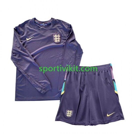 Completo da calcio Bambini Inghilterra Maglia Seconda Euro 2024 Manica Lunga Completo da calcio Bambini Inghilterra Maglia Seconda Euro 2024 Manica Lunga