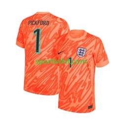 Inghilterra Portiere Pickford 1 Arancia Uomo Maglia Prima Euro 2024 Manica Corta