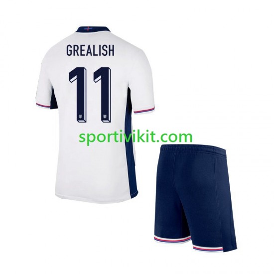 Completo da calcio Bambini Inghilterra Jack Grealish Maglia Prima Euro 2024 Manica Corta Completo da calcio Bambini Inghilterra Jack Grealish Maglia Prima Euro 2024 Manica Corta