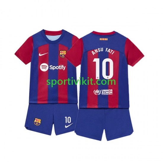 Completo da calcio Bambini FC Barcelona Ansu Fati 10 Maglia Prima 2023-2024 Manica Corta Completo da calcio Bambini FC Barcelona Ansu Fati 10 Maglia Prima 2023-2024 Manica Corta