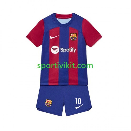 Completo da calcio Bambini FC Barcelona Ansu Fati 10 Maglia Prima 2023-2024 Manica Corta