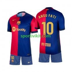 Completo da calcio Bambini FC Barcelona Ansu Fati 10 Maglia Prima 2024-2025 Manica Corta
