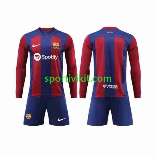 Completo da calcio Bambini FC Barcelona Maglia Prima 2023-2024 Manica Lunga Completo da calcio Bambini FC Barcelona Maglia Prima 2023-2024 Manica Lunga