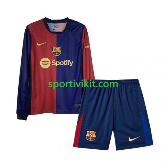 Completo da calcio Bambini FC Barcelona Maglia Prima 2024-2025 Manica Lunga Completo da calcio Bambini FC Barcelona Maglia Prima 2024-2025 Manica Lunga