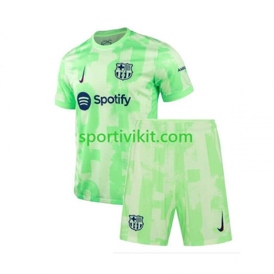 Completo da calcio Bambini FC Barcelona Maglia Terza 2024-2025 Manica Corta Completo da calcio Bambini FC Barcelona Maglia Terza 2024-2025 Manica Corta