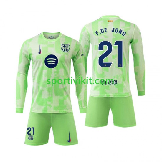 Completo da calcio Bambini FC Barcelona F DE JONG 21 Maglia Terza 2024-2025 Manica Lunga Completo da calcio Bambini FC Barcelona F DE JONG 21 Maglia Terza 2024-2025 Manica Lunga