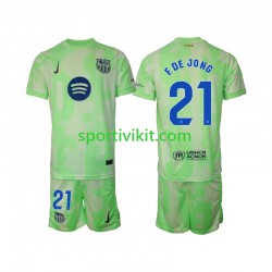 Completo da calcio Bambini FC Barcelona F DE JONG 21 Maglia Terza 2024-2025 Manica Corta
