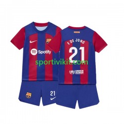 Completo da calcio Bambini FC Barcelona Frenkie de Jong 21 Maglia Prima 2023-2024 Manica Corta