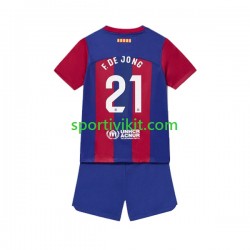 Completo da calcio Bambini FC Barcelona Frenkie de Jong 21 Maglia Prima 2023-2024 Manica Corta