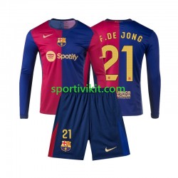 Completo da calcio Bambini FC Barcelona Frenkie de Jong 21 Maglia Prima 2024-2025 Manica Lunga