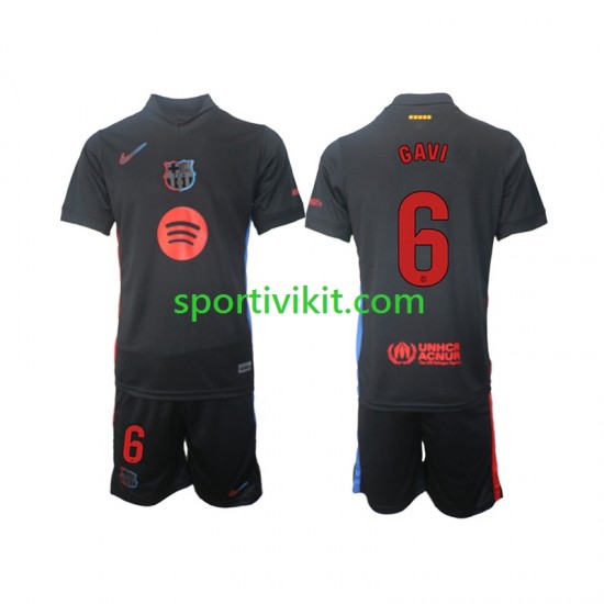 Completo da calcio Bambini FC Barcelona Gavi 6 Maglia Seconda 2024-2025 Manica Corta Completo da calcio Bambini FC Barcelona Gavi 6 Maglia Seconda 2024-2025 Manica Corta