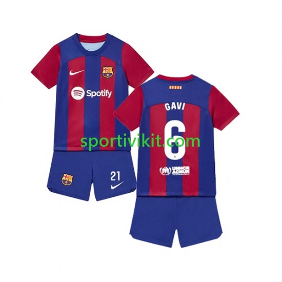 Completo da calcio Bambini FC Barcelona Gavi 6 Maglia Prima 2023-2024 Manica Corta Completo da calcio Bambini FC Barcelona Gavi 6 Maglia Prima 2023-2024 Manica Corta