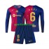 Completo da calcio Bambini FC Barcelona Gavi 6 Maglia Prima 2024-2025 Manica Lunga