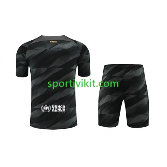 Completo da calcio Bambini FC Barcelona Portiere Maglia Seconda 2023-2024 Manica Corta