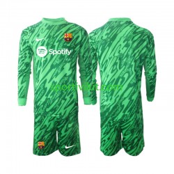 Completo da calcio Bambini FC Barcelona Portiere Verde Maglia Prima 2024-2025 Manica Lunga