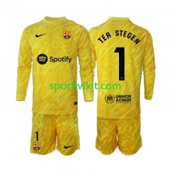Completo da calcio Bambini FC Barcelona Portiere Ter Stegen 1 Maglia Seconda 2024-2025 Manica Lunga