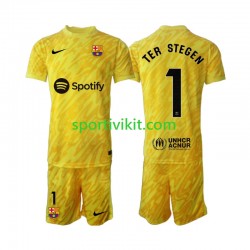 Completo da calcio Bambini FC Barcelona Portiere Ter Stegen 1 Maglia Seconda 2024-2025 Manica Corta
