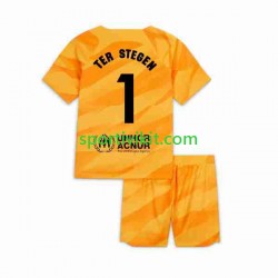 Completo da calcio Bambini FC Barcelona Portiere Ter Stegen 1 Maglia Quarto 2023-2024 Manica Corta