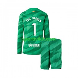Completo da calcio Bambini FC Barcelona Portiere Ter Stegen 1 Maglia Prima 2023-2024 Manica Lunga