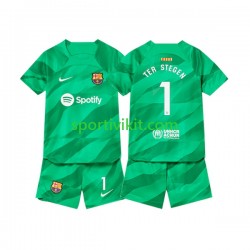 Completo da calcio Bambini FC Barcelona Portiere Ter Stegen 1 Maglia Prima 2023-2024 Manica Corta