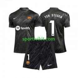 Completo da calcio Bambini FC Barcelona Portiere Ter Stegen 1 Maglia Terza 2024-2025 Manica Corta