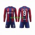 Completo da calcio Bambini FC Barcelona LEWANDOWSKI 9 Maglia Prima 2023-2024 Manica Lunga