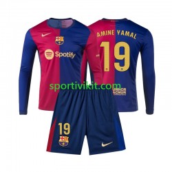 Completo da calcio Bambini FC Barcelona Lamine Yamal 19 Maglia Prima 2024-2025 Manica Lunga