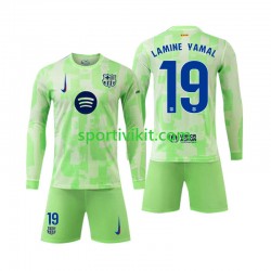 Completo da calcio Bambini FC Barcelona Lamine Yamal 19 Maglia Terza 2024-2025 Manica Lunga