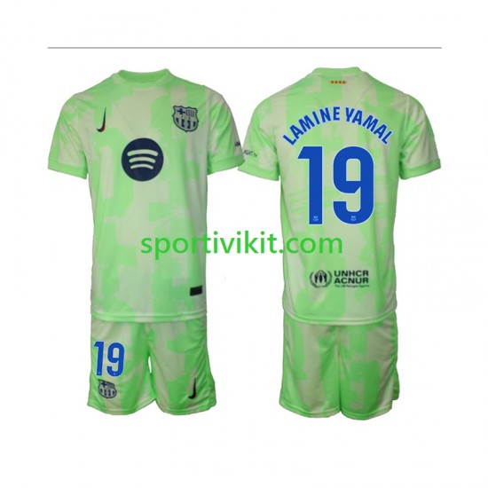 Completo da calcio Bambini FC Barcelona Lamine Yamal 19 Maglia Terza 2024-2025 Manica Corta Completo da calcio Bambini FC Barcelona Lamine Yamal 19 Maglia Terza 2024-2025 Manica Corta