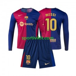 Completo da calcio Bambini FC Barcelona Lionel Messi 10 Maglia Prima 2024-2025 Manica Lunga
