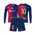 Completo da calcio Bambini FC Barcelona Lionel Messi 10 Maglia Prima 2024-2025 Manica Lunga