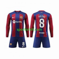 Completo da calcio Bambini FC Barcelona Pedri 8 Maglia Prima 2023-2024 Manica Lunga