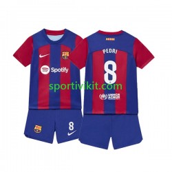 Completo da calcio Bambini FC Barcelona Pedri 8 Maglia Prima 2023-2024 Manica Corta