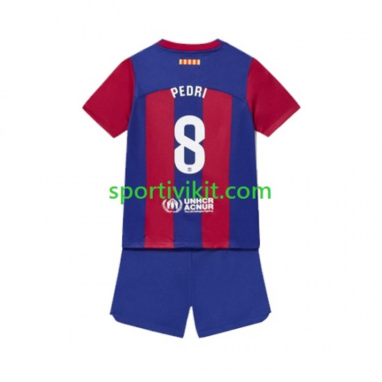 Completo da calcio Bambini FC Barcelona Pedri 8 Maglia Prima 2023-2024 Manica Corta