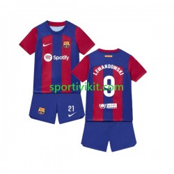 Completo da calcio Bambini FC Barcelona Robert Lewandowski 9 Maglia Prima 2023-2024 Manica Corta