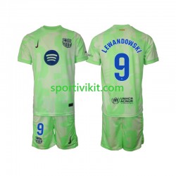 Completo da calcio Bambini FC Barcelona Robert Lewandowski 9 Maglia Terza 2024-2025 Manica Corta