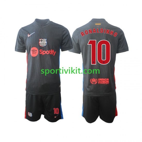 Completo da calcio Bambini FC Barcelona Ronaldinho 10 Maglia Seconda 2024-2025 Manica Corta Completo da calcio Bambini FC Barcelona Ronaldinho 10 Maglia Seconda 2024-2025 Manica Corta