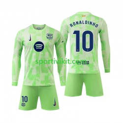 Completo da calcio Bambini FC Barcelona Ronaldinho 10 Maglia Terza 2024-2025 Manica Lunga