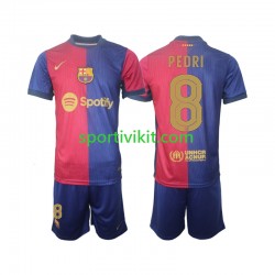 Completo da calcio Bambini FC Barcelona UCL Font PEDRI 8 Maglia Prima 2024-2025 Manica Corta