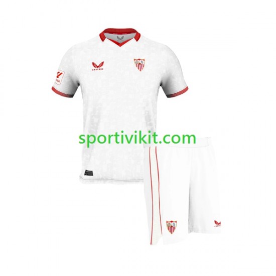 Completo da calcio Bambini Sevilla FC Maglia Prima 2023-2024 Manica Corta Completo da calcio Bambini Sevilla FC Maglia Prima 2023-2024 Manica Corta