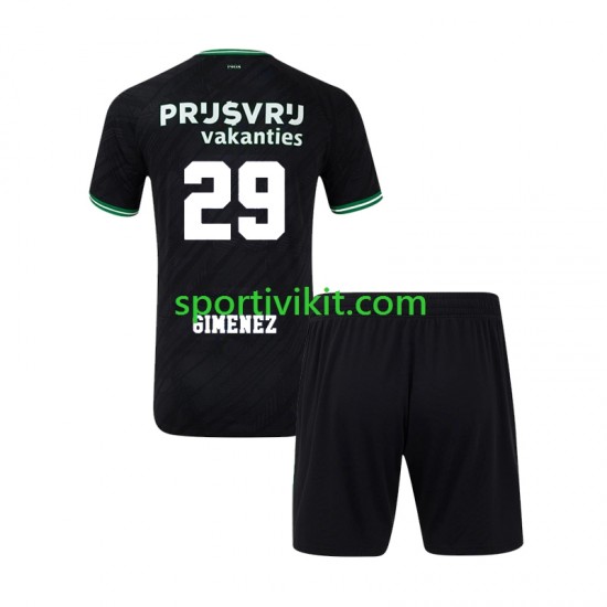 Completo da calcio Bambini Feyenoord Rotterdam Santiago Gimenez 29 Maglia Seconda 2024-2025 Manica Corta