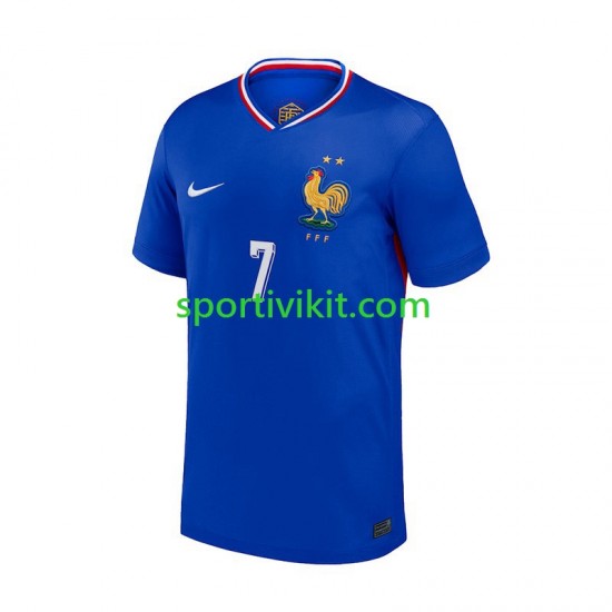 Francia Antoine Griezmann 7 Blu Uomo Maglia Prima Euro 2024 Manica Corta