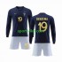 Completo da calcio Bambini Francia Benzema 19 Maglia Prima Coppa del Mondo 2022 Manica Lunga