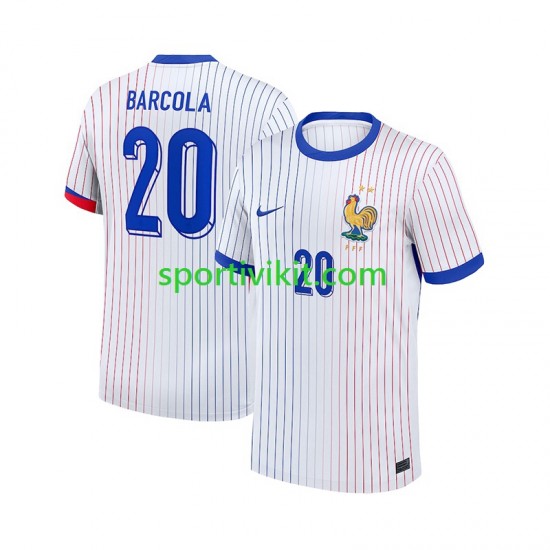 Francia Bradley Barcola 20 Uomo Maglia Seconda 2024 Manica Corta