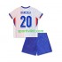 Completo da calcio Bambini Francia Bradley Barcola 20 Maglia Seconda 2024 Manica Corta