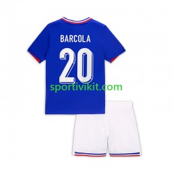 Completo da calcio Bambini Francia Bradley Barcola 20 Maglia Prima 2024 Manica Corta