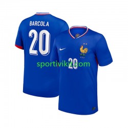 Francia Bradley Barcola 20 Uomo Maglia Prima 2024 Manica Corta